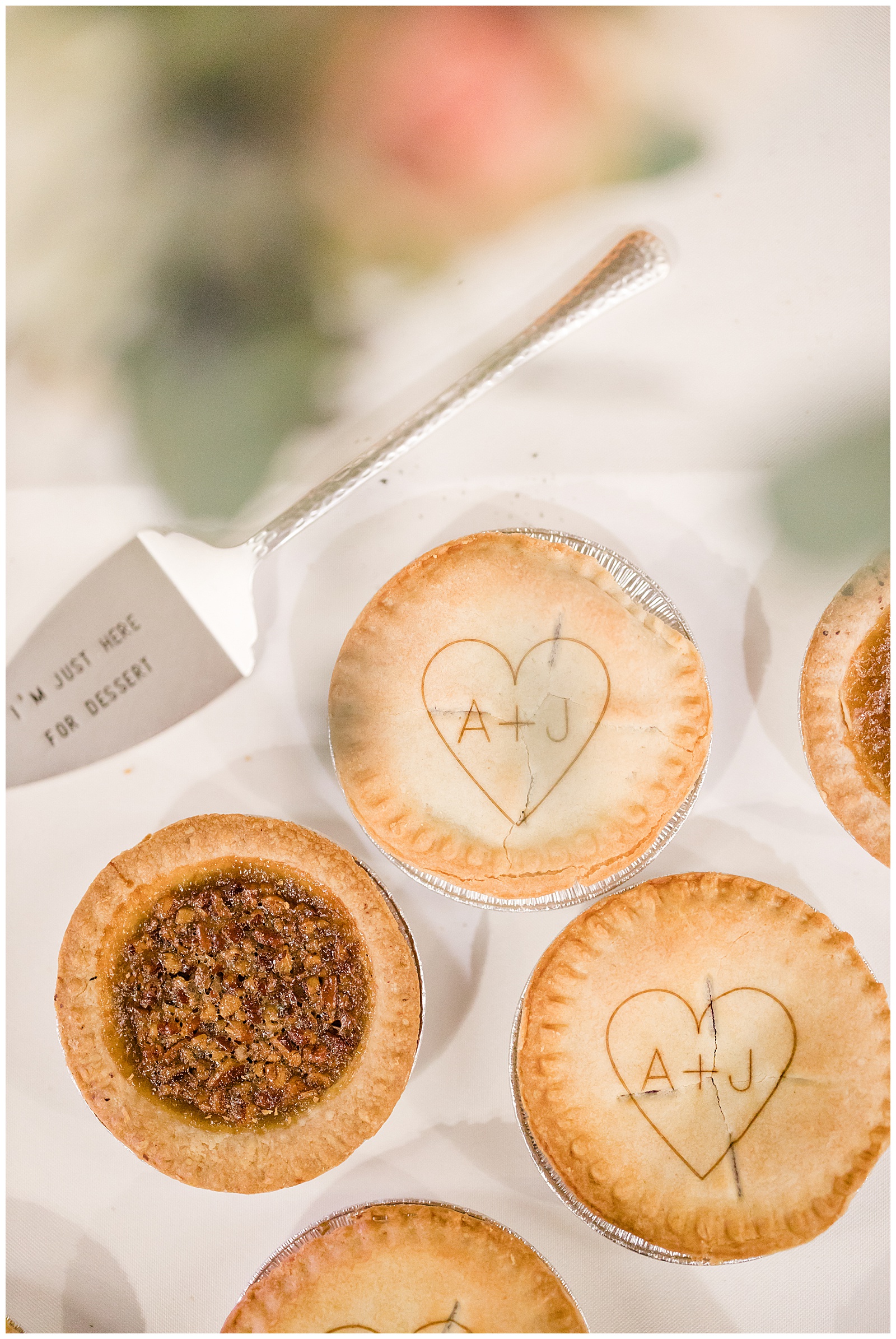 Custom engraved wedding day pies