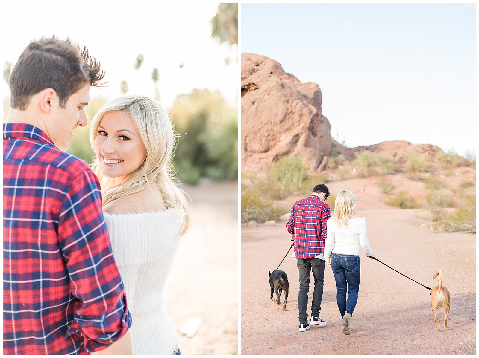 Phoenix Wedding Photographers couple with their dogs
