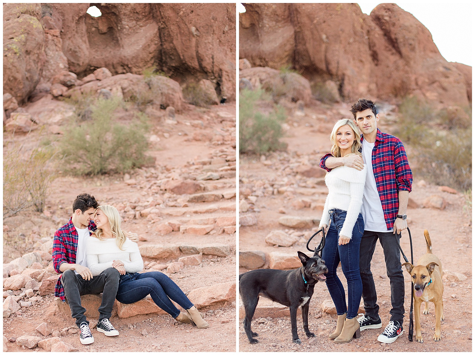 Phoenix Wedding Photographers papago park hole in the rock with dogs