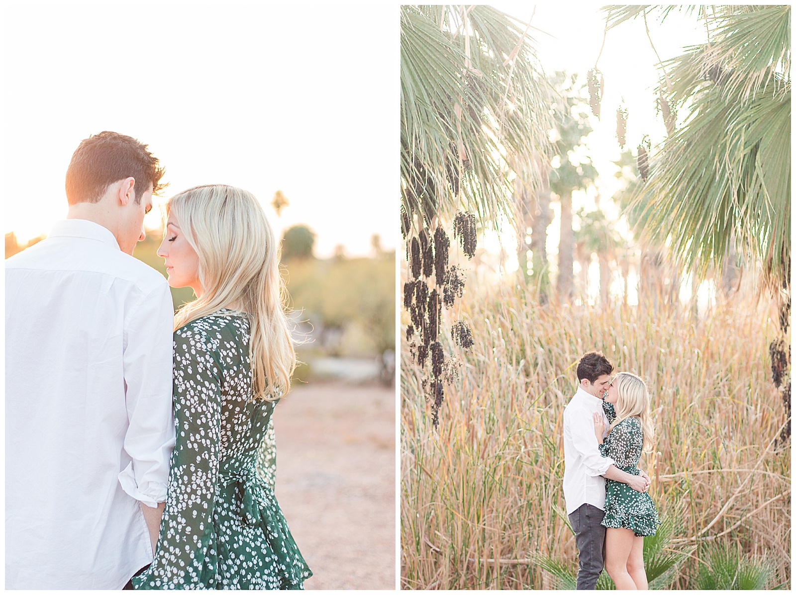 engagement photos Phoenix Wedding Photographers papago palm trees couple