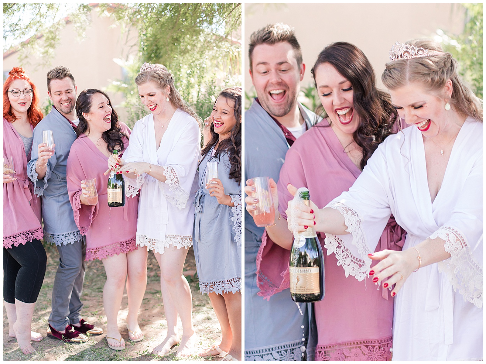 scottsdale wedding photographers champagne pop