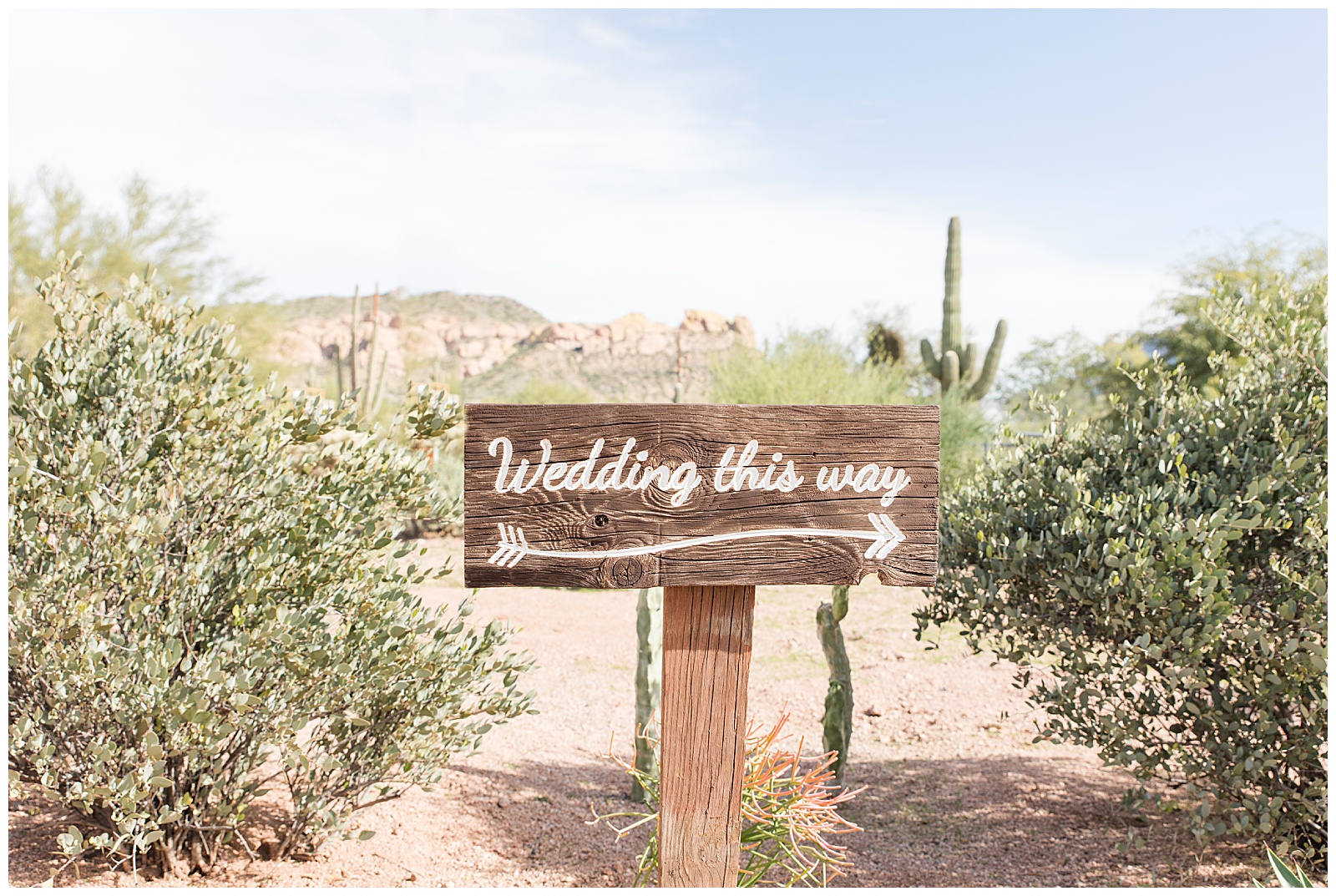 desert wedding sign