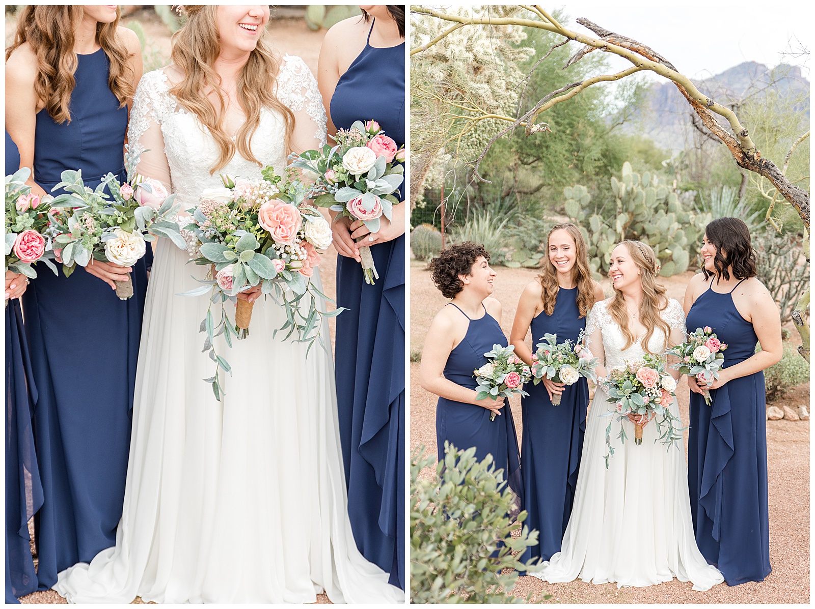 desert wedding navy blue bridesmaid dresses