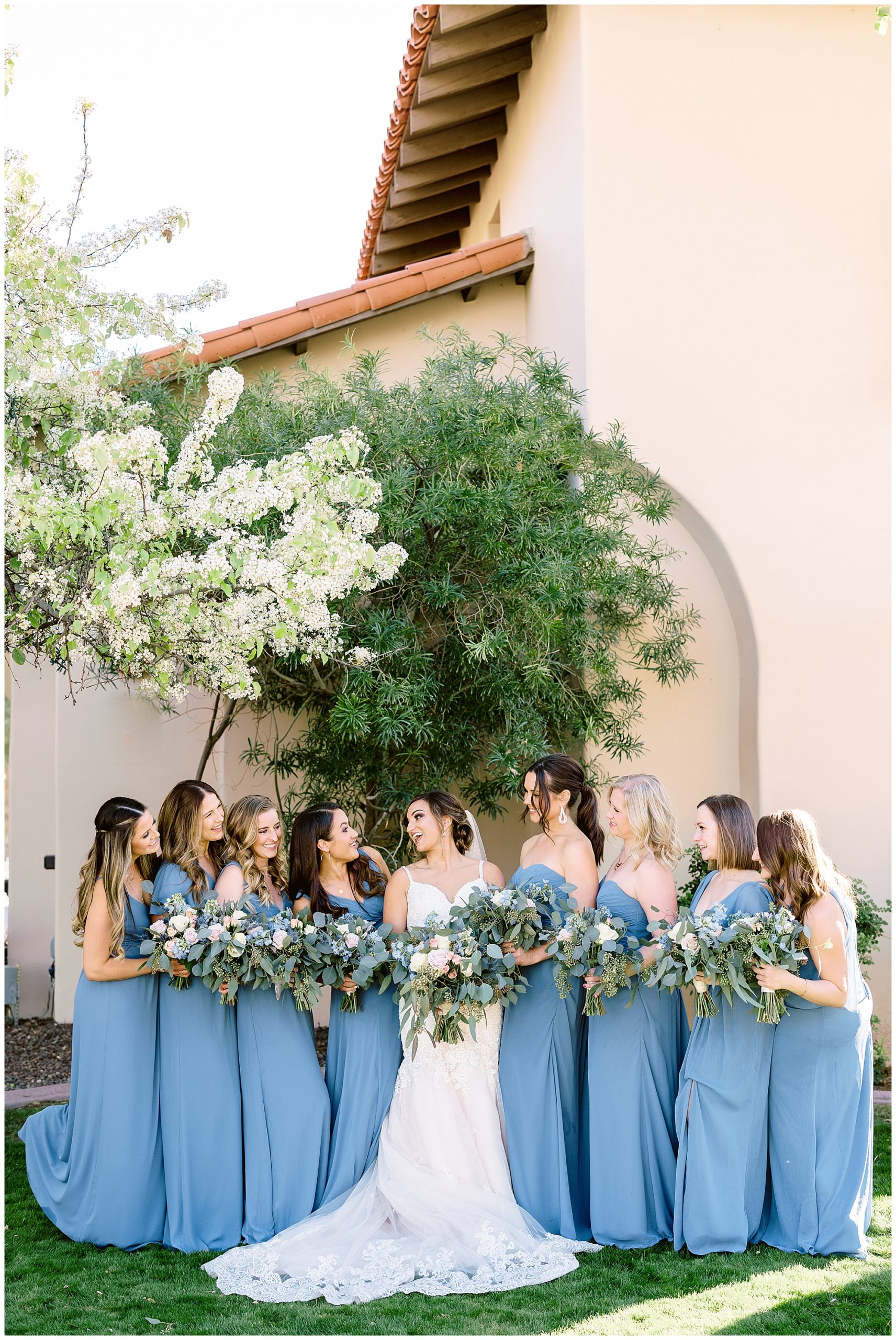 Blue August Wedding, Light Blue Bridesmaid Dresses, Navy Blue Suits -  ColorsBridesmaid